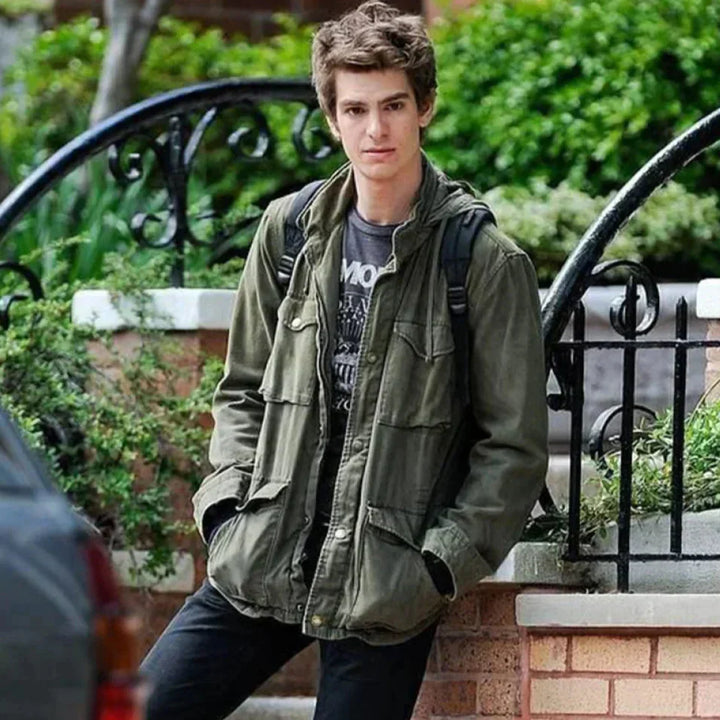 "Men's Vintage Cotton Field Jacket with adjustable waist; durable, breathable fabric, perfect for layering and outdoor wear."