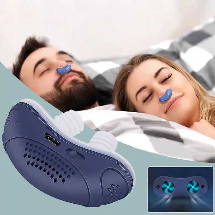 Portable micro CPAP for sleep apnea & snoring aid. Travel-friendly medical silicone device ensures restful sleep.