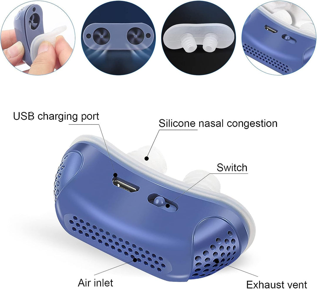 Portable Anti-Snoring & Sleep Apnea Aid Micro CPAP device. Medical silicone sleep solution for quiet, uninterrupted rest.