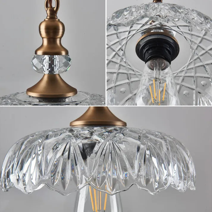 "Mid-century glass pendant light with sleek design, ideal for kitchen island, featuring iron and acrylic materials."