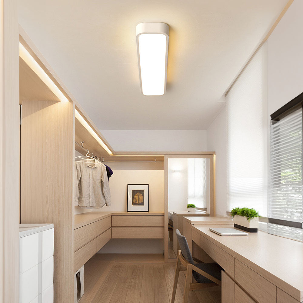 "Minimalist Nordic long LED ceiling light with sleek black finish and modern design for elegant interior lighting"