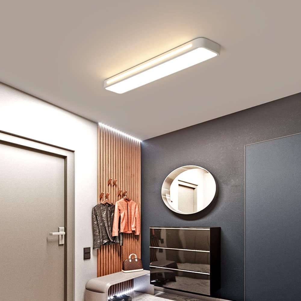 "Minimalist Nordic long LED ceiling light with sleek black finish and modern design for elegant interior lighting"