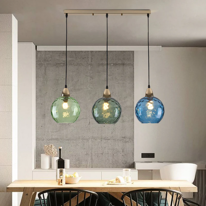 Bright modern 3-light pendant lamp, enhancing living room or dining room.