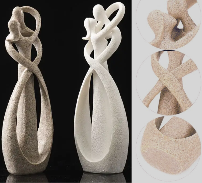Stylish abstract love sculpture, ideal modern decor for shelves, living rooms, or home accents.