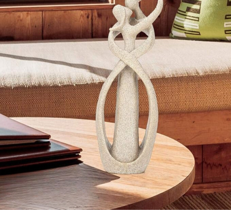 Artistic abstract love sculpture, an emotional art piece enhancing modern home & garden decor.