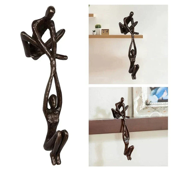 Modern abstract sculpture symbolizing eternal love & strength. Elegant tabletop figurine for home decor.