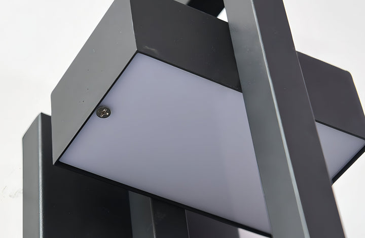 Modern black outdoor wall light with stainless steel finish, sleek design, perfect for enhancing exterior ambiance.