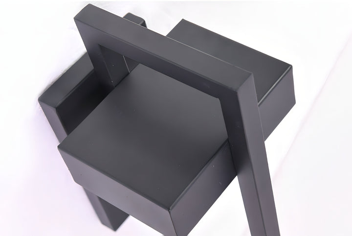 Modern black outdoor wall light with stainless steel finish, sleek design, perfect for enhancing exterior ambiance.
