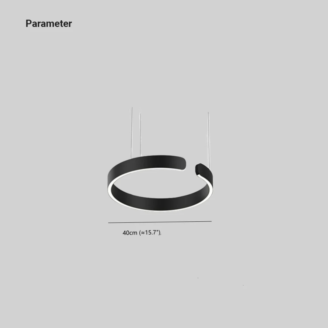 Sleek HaloRing LED pendant light, a modern circular ceiling lamp creating an elegant, soft glow in homes.