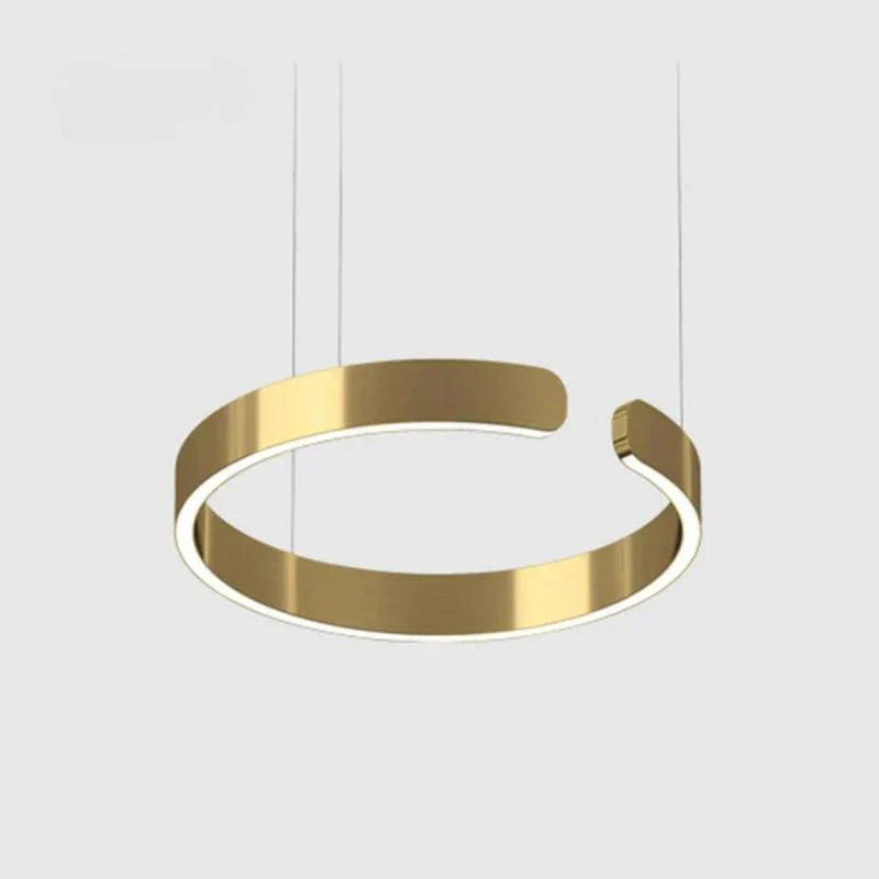 "Modern circular LED pendant light in minimal design, black finish, ideal for elegant home interiors and efficient lighting."
