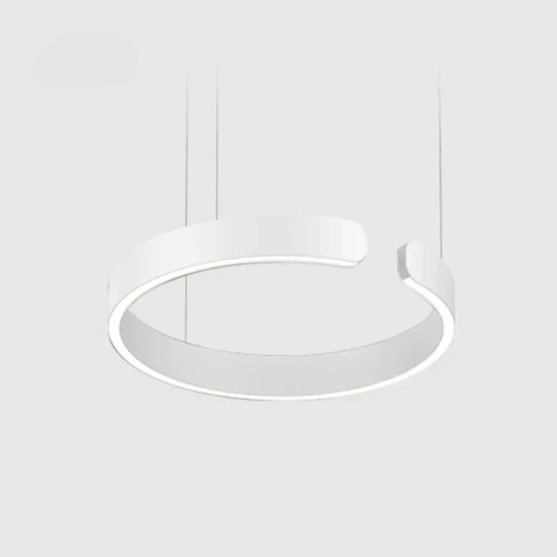 "Modern circular LED pendant light in minimal design, black finish, ideal for elegant home interiors and efficient lighting."
