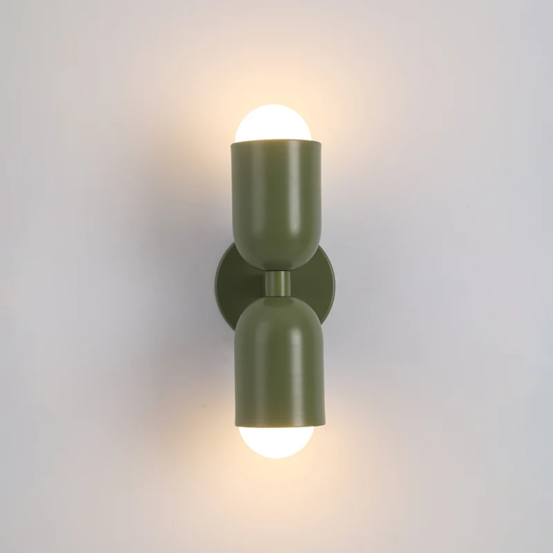Dynamic dual-sided LED wall lamp. Modern design with colorful ambient light, ideal for living spaces.