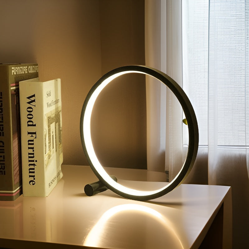 Modern dimmable LED table lamp for contemporary home decor, providing adjustable ambient lighting.