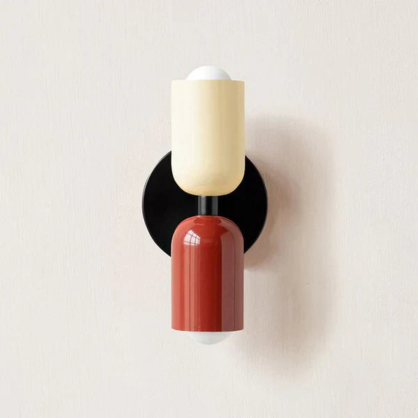 Wall-mounted dual LED light fixture, modern design, energy-saving home solution.