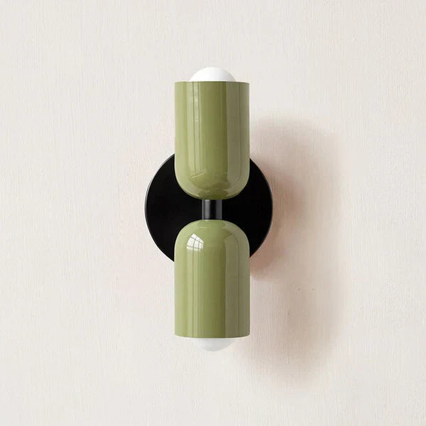 Stylish wall mounted LED lamp, energy saving, for a modern living room.