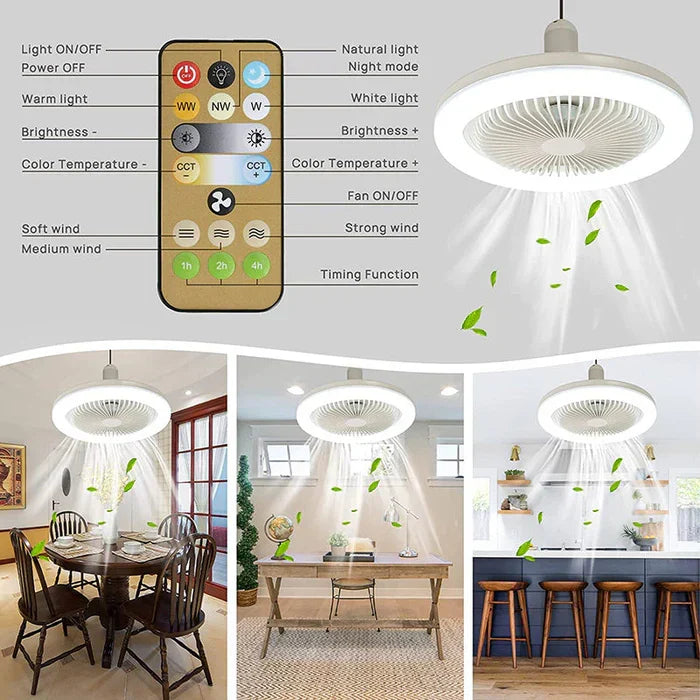 Quiet modern LED ceiling fan with remote control for efficient home cooling and bright illumination.