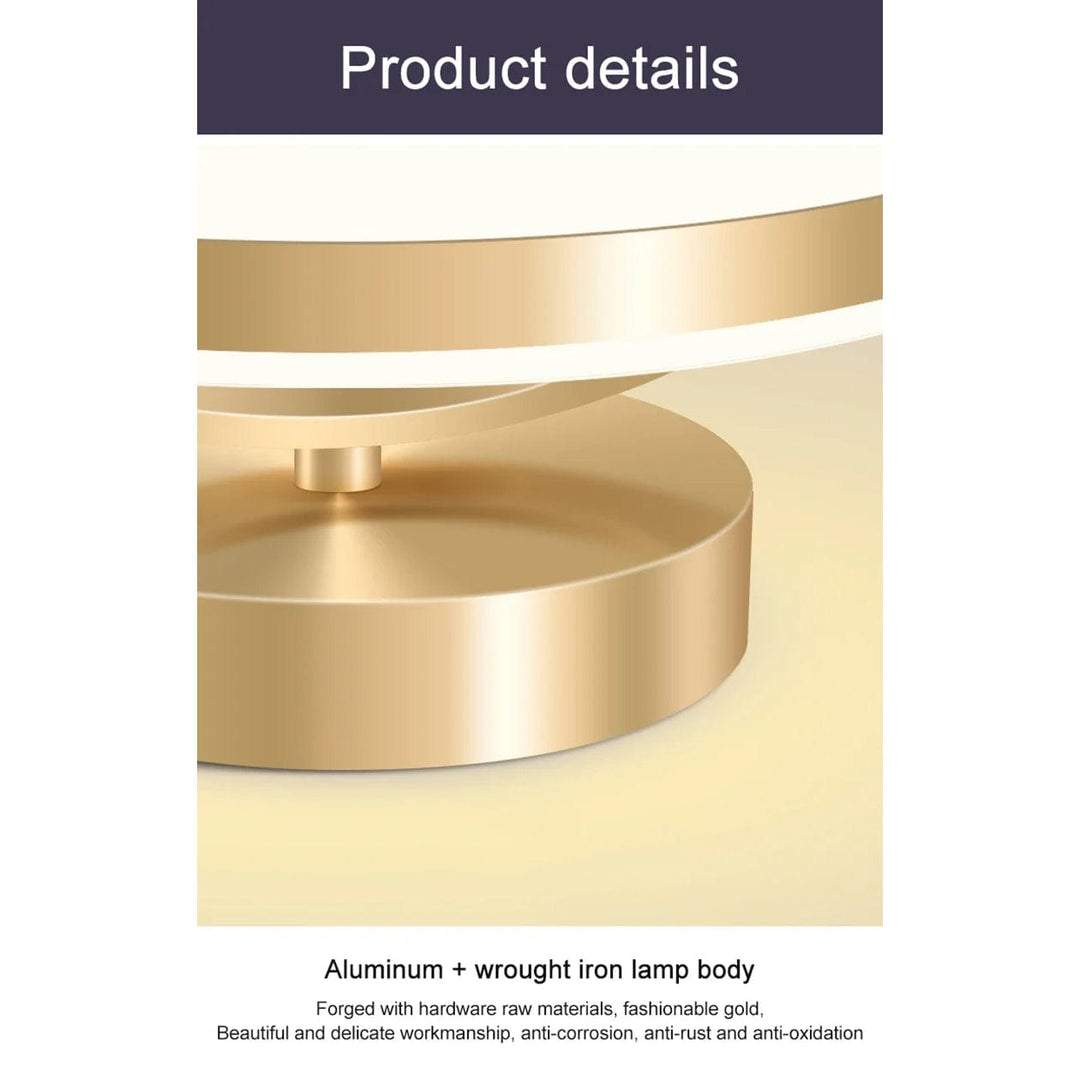 "Modern LED ceiling light with adjustable colors, sleek design, gold and black finish, perfect for contemporary interiors."