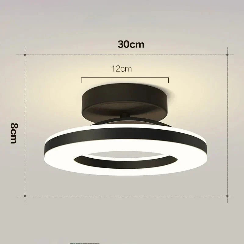 "Modern LED ceiling light with adjustable colors, sleek design, gold and black finish, perfect for contemporary interiors."