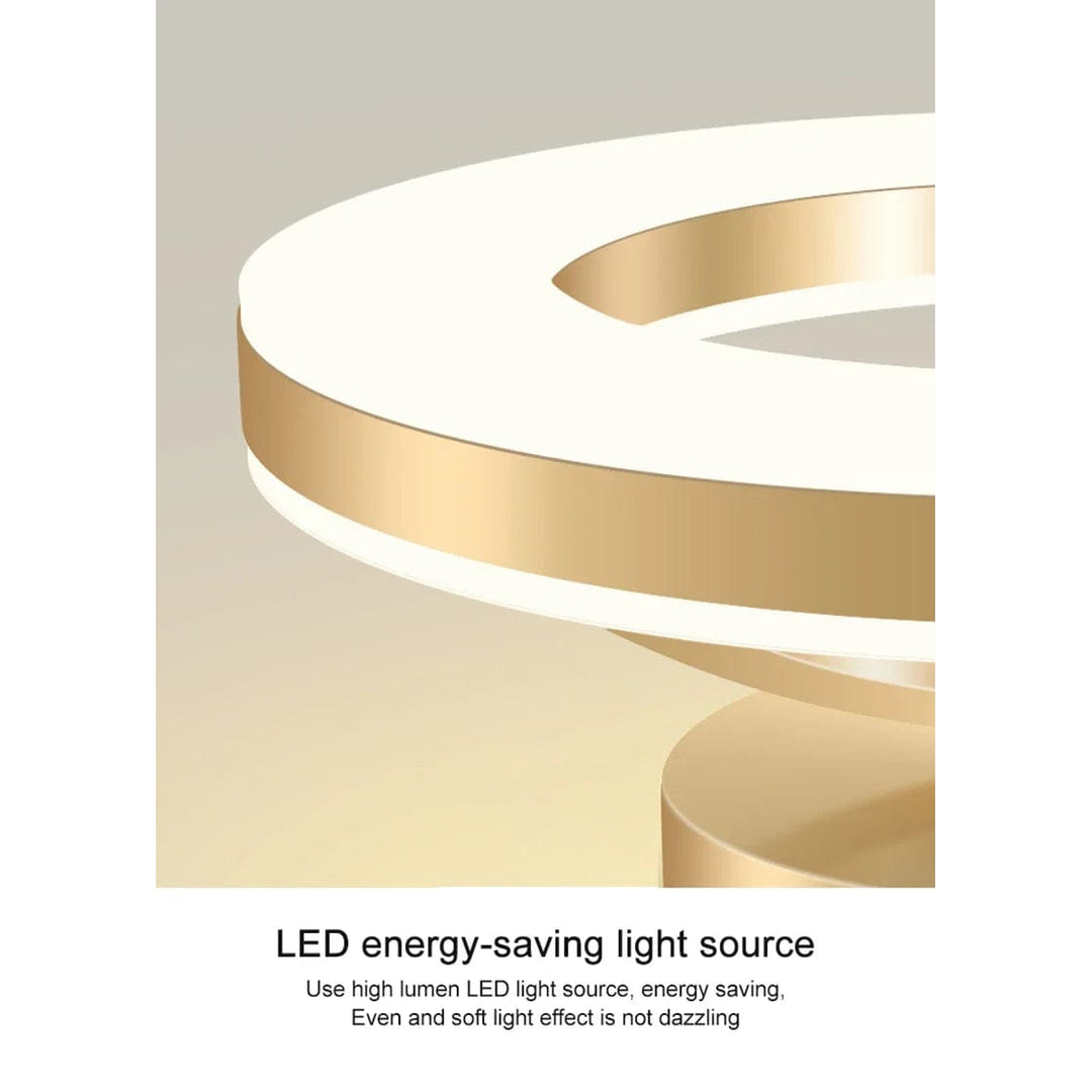 "Modern LED ceiling light with adjustable colors, sleek design, gold and black finish, perfect for contemporary interiors."