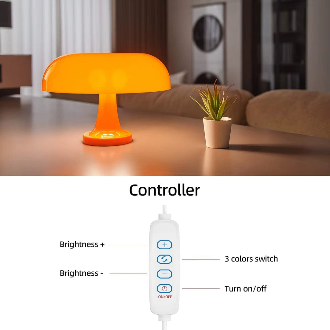 "Modern LED table lamp with USB charging, dimmable light, sleek ABS design, ideal for bedrooms or living rooms."
