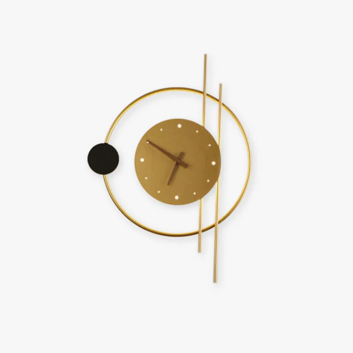 Contemporary LED wall clock lamp, ambient lighting for dining room or elegant spaces.