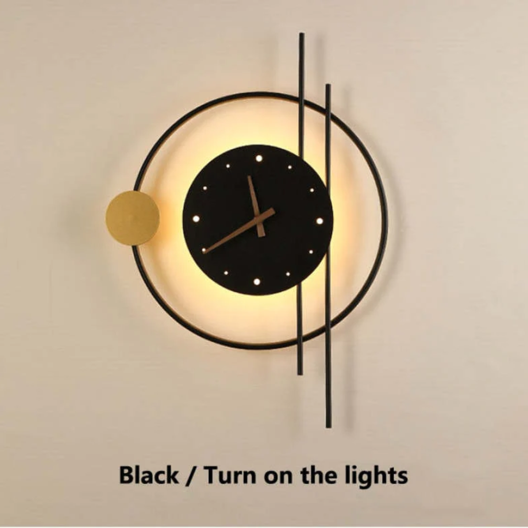 Unique LED wall clock with ambient lighting, perfect for stylish home decor.