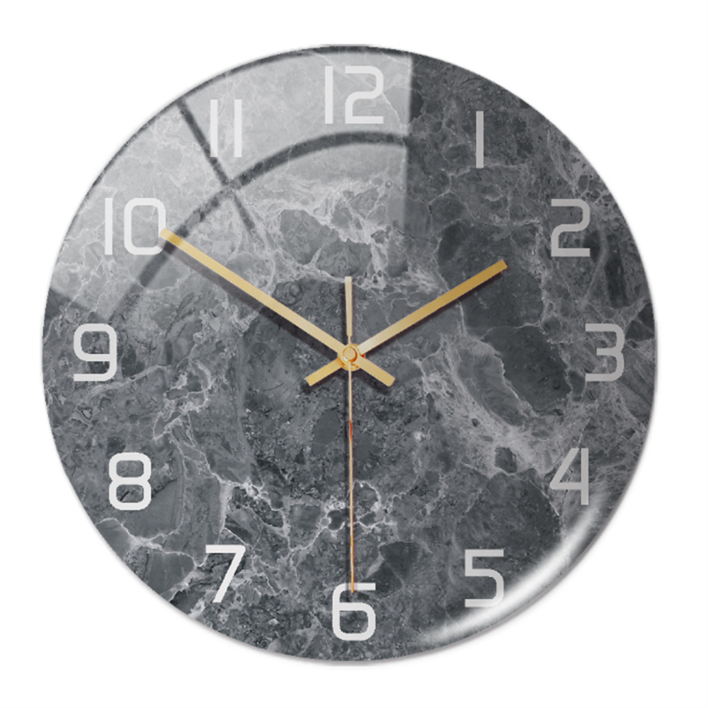 Artistic modern marble wall clock, silent, sophisticated addition to elegant home or office.