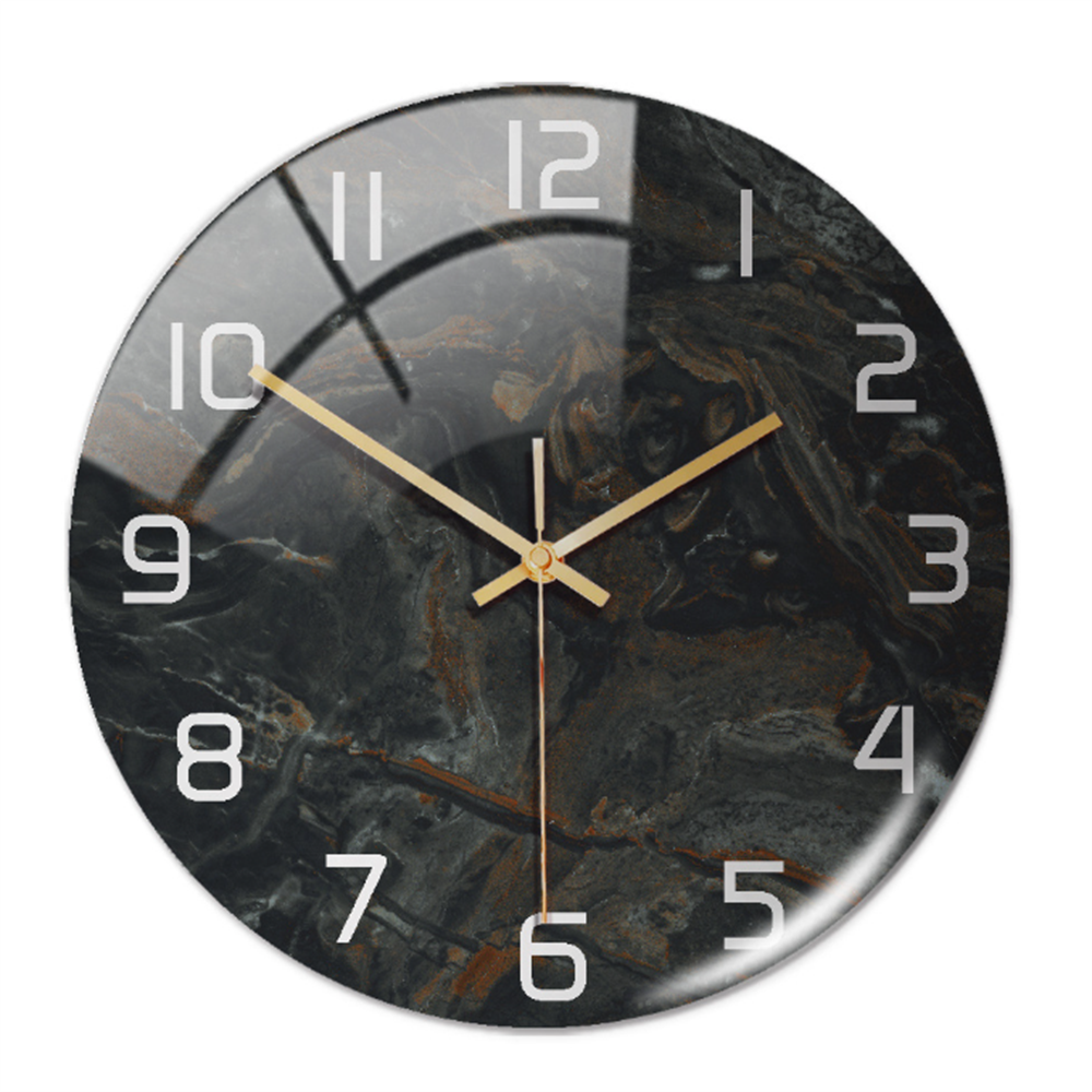 Unique modern marble wall clock, silent, perfect for adding a touch of elegance to living room.