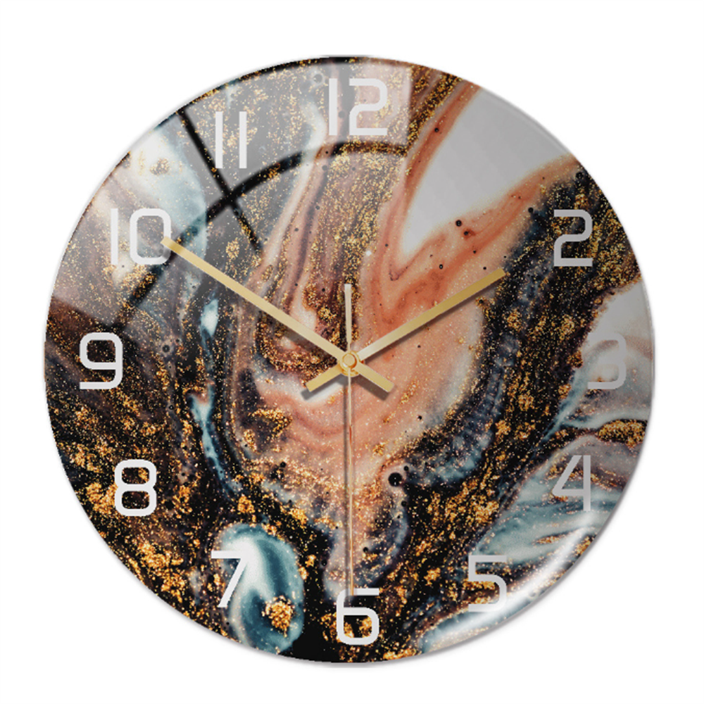 Beautiful modern marble wall clock, silent, a focal point for elegant home or office design.