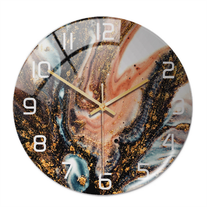 Beautiful modern marble wall clock, silent, a focal point for elegant home or office design.