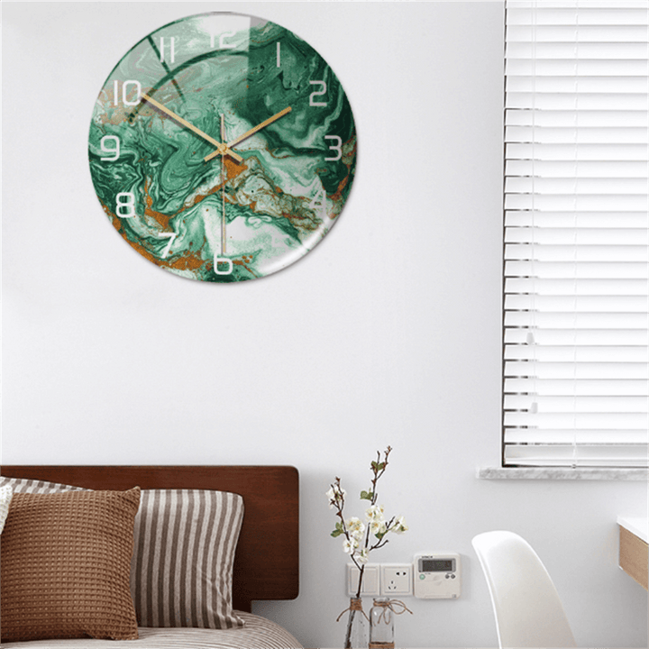 Timeless modern marble wall clock, silent, brings sophisticated elegance to any home decor.