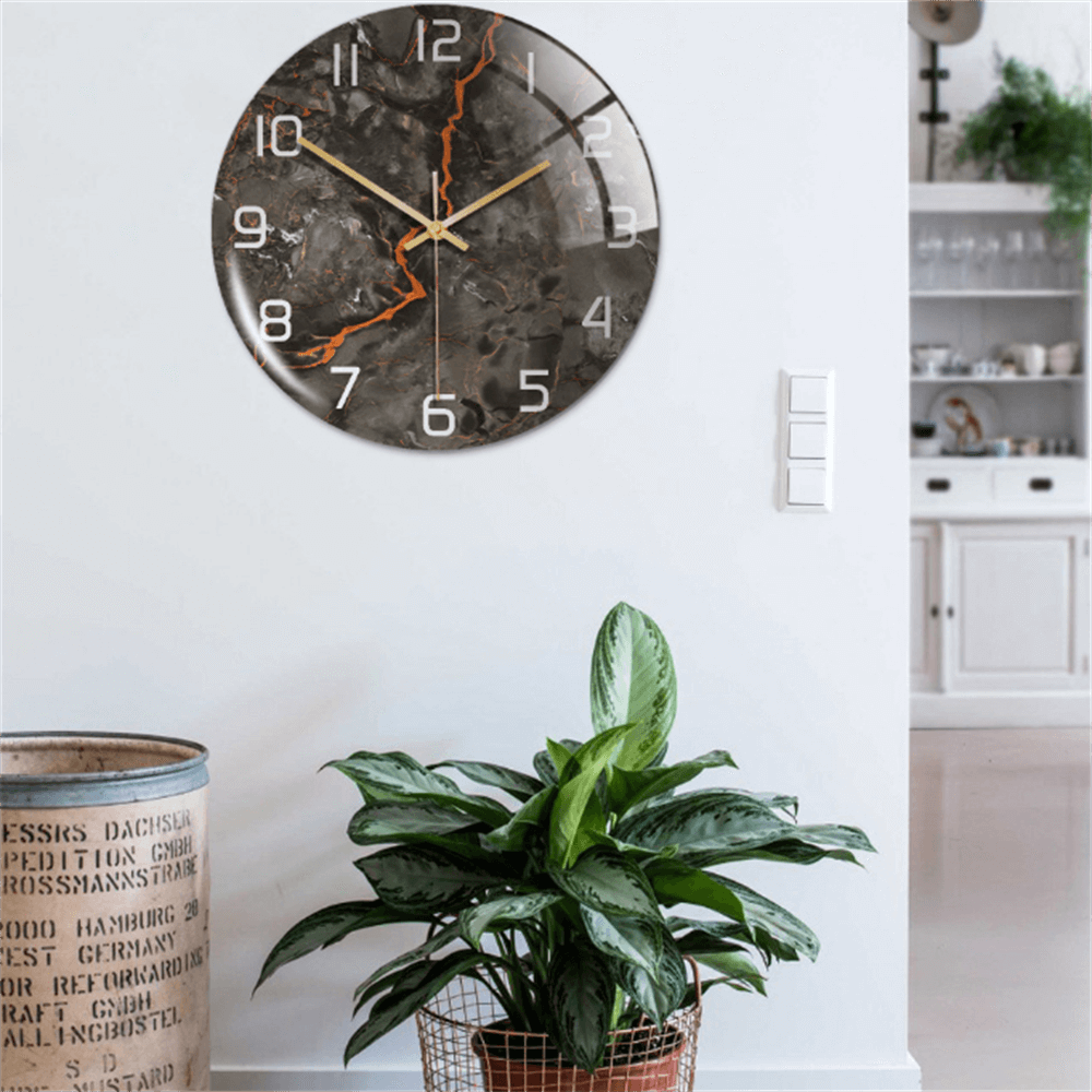 Sophisticated modern marble wall clock, silent, ideal for upscale home and office decor.