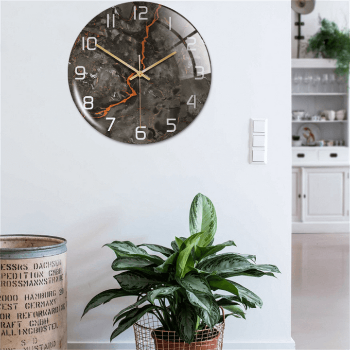 Sophisticated modern marble wall clock, silent, ideal for upscale home and office decor.