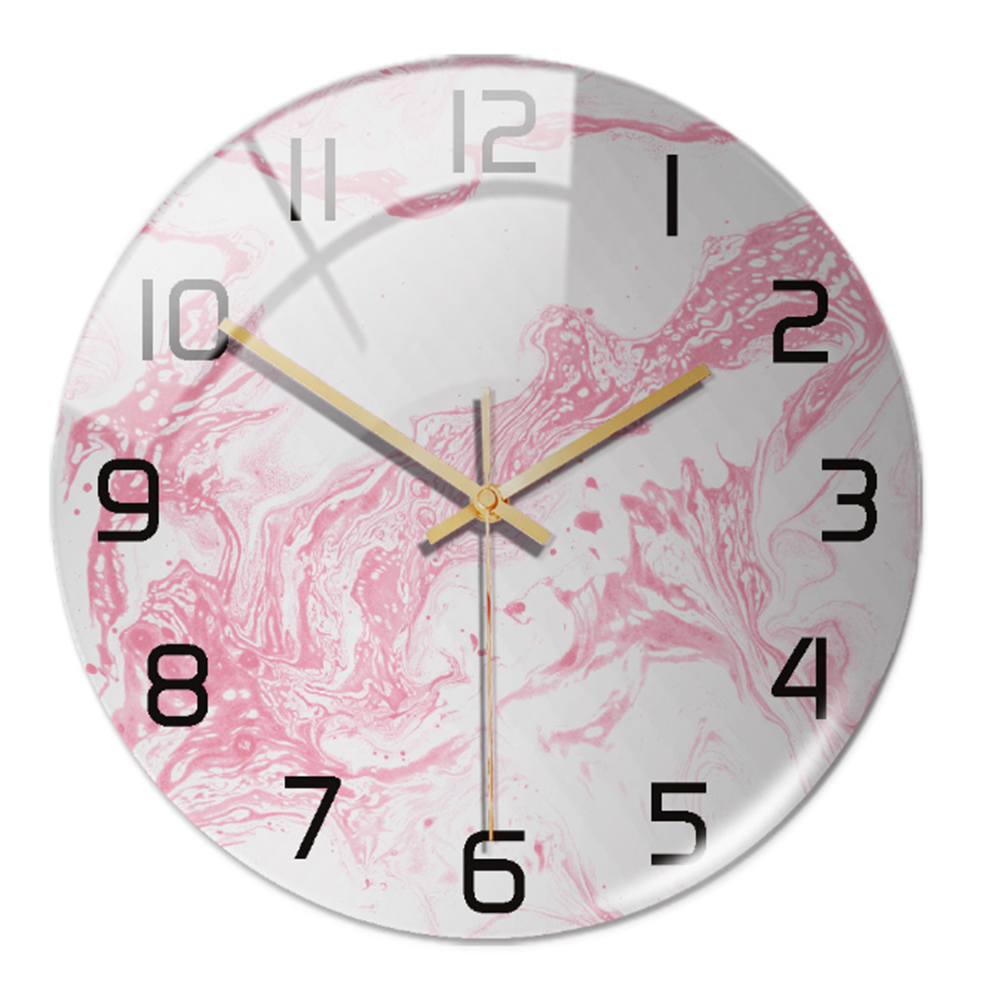 Stylish silent marble wall clock, modern design for elegant home decor in living rooms.