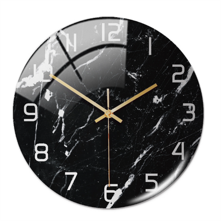 Luxury modern marble wall clock, silent and contemporary, perfect for sophisticated interior design.
