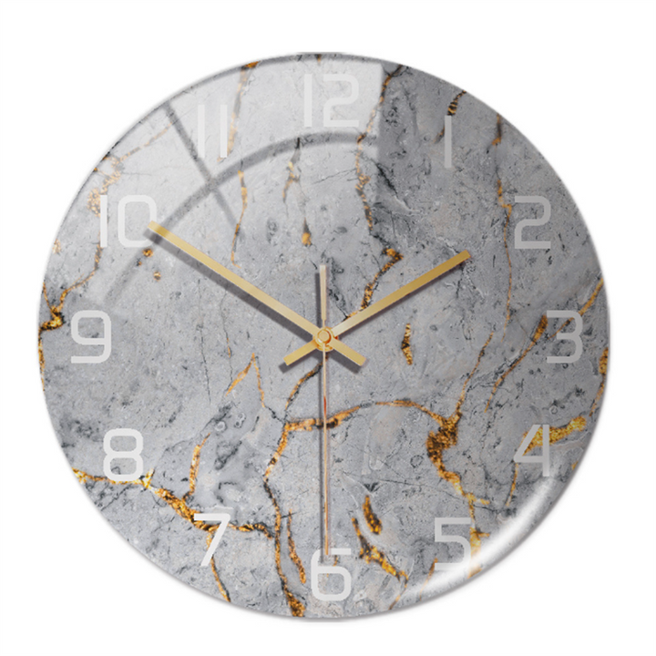 Handcrafted modern marble wall clock, silent, a beautiful and functional piece for home decor.