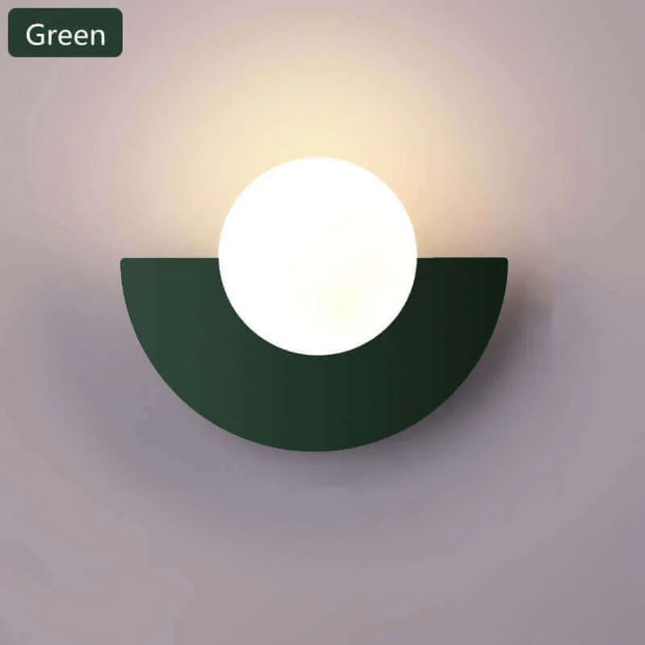 Minimalist metal half moon wall lamp with LED. A chic accent light for modern home decor & design.