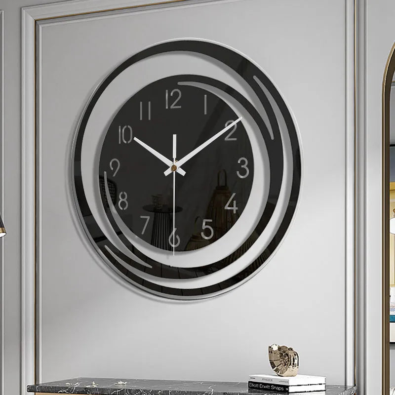 Contemporary geometric black wall clock. A modern minimalist accent for any home or office decor.