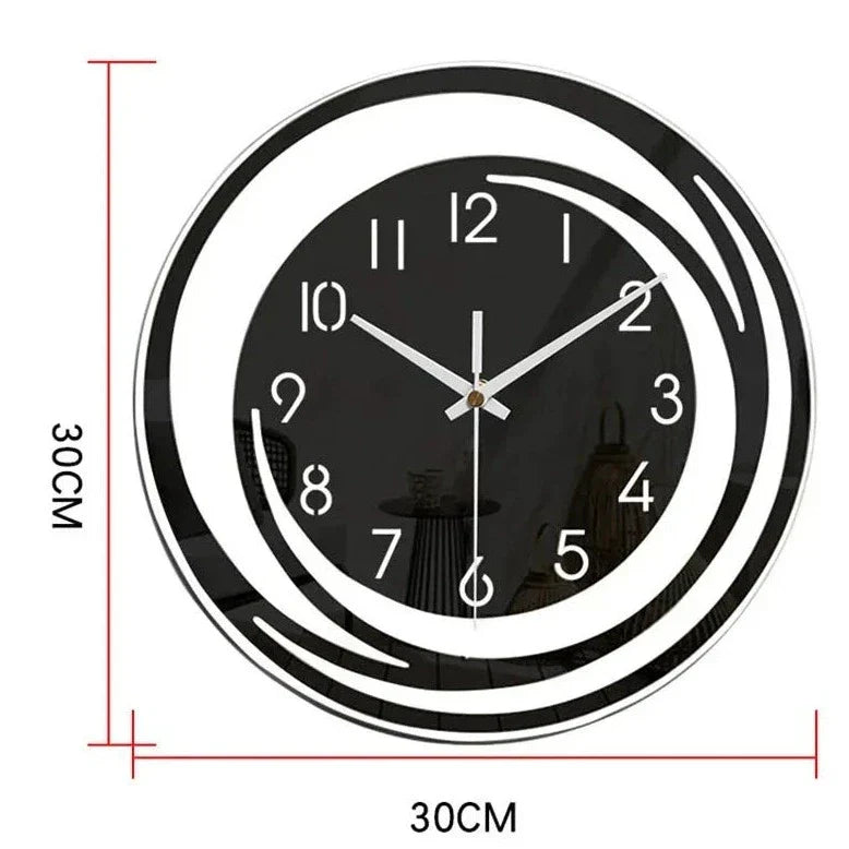 Contemporary minimalist wall clock, black finish. Modern accent for home & office wall decor.