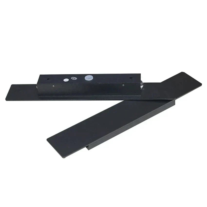 Modern outdoor LED wall light, black or white finish, IP65 waterproof, up/down lighting, enhances exterior decor.