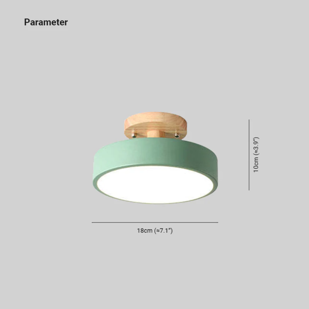 Simple, modern round LED ceiling light, contemporary fixture for various home decor styles.