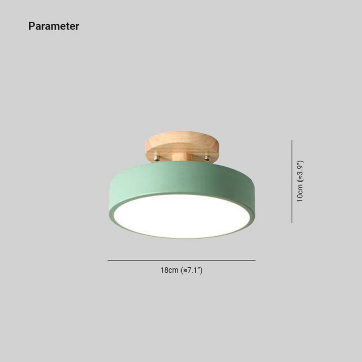 Simple, modern round LED ceiling light, contemporary fixture for various home decor styles.