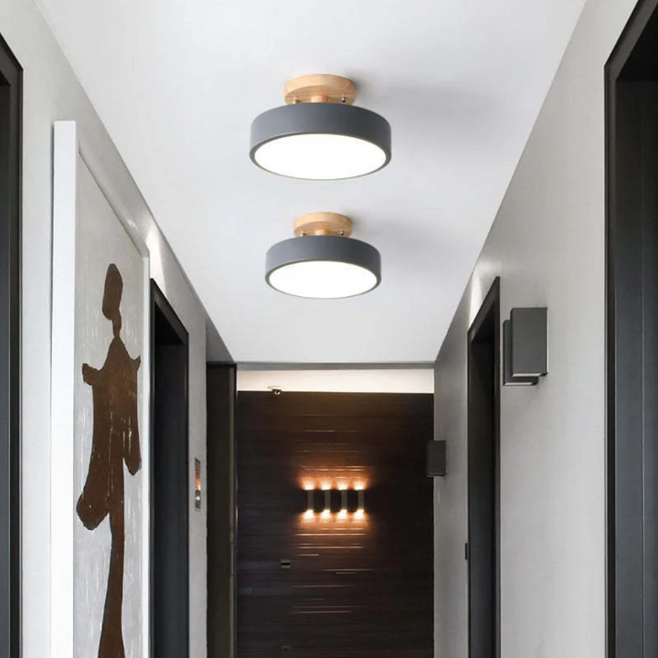 Energy-saving modern round LED ceiling light, adjustable for optimal home lighting and comfort.