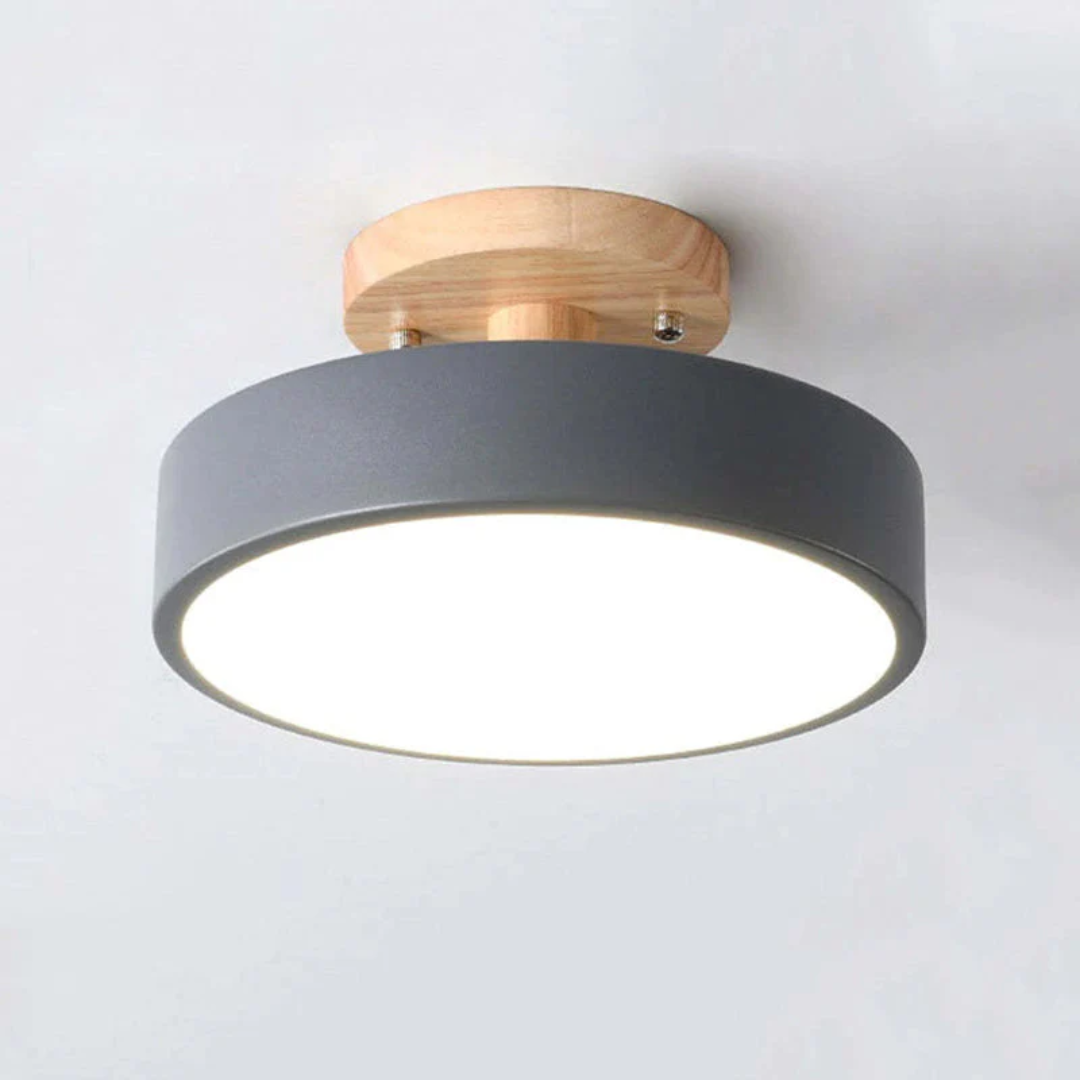 Nova modern round LED ceiling light, adjustable ambiance for energy-efficient home lighting.