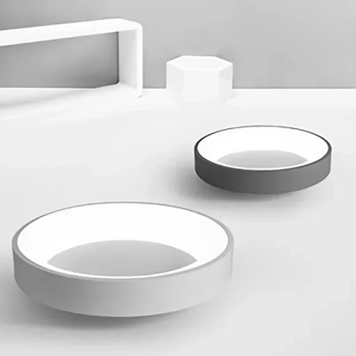Stylish round LED ceiling light, a modern Scandinavian decor piece. Offers ambient, energy-efficient lighting.