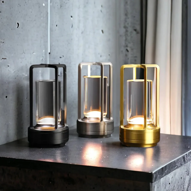 Sleek Scandinavian LED table lamp, wireless & dimmable. Creates ambient lighting, modern home decor accent.