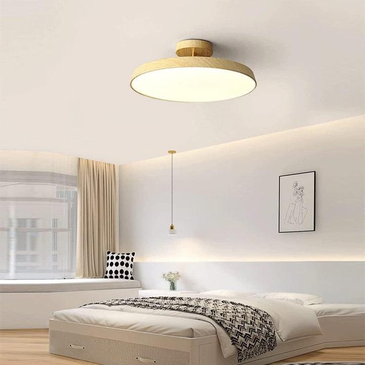 "Modern semi-flush ceiling light with sleek design, adjustable tones, and energy-efficient LED, perfect for any room ambiance