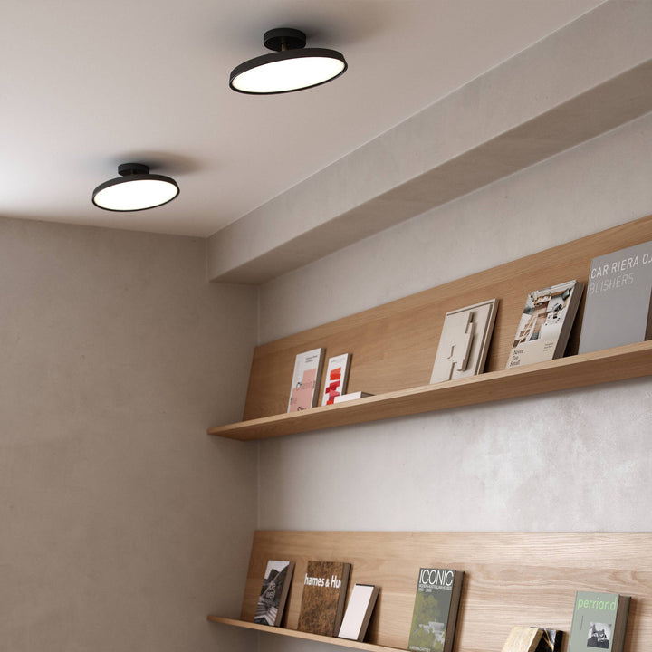 "Modern semi-flush ceiling light with sleek design, adjustable tones, and energy-efficient LED, perfect for any room ambiance