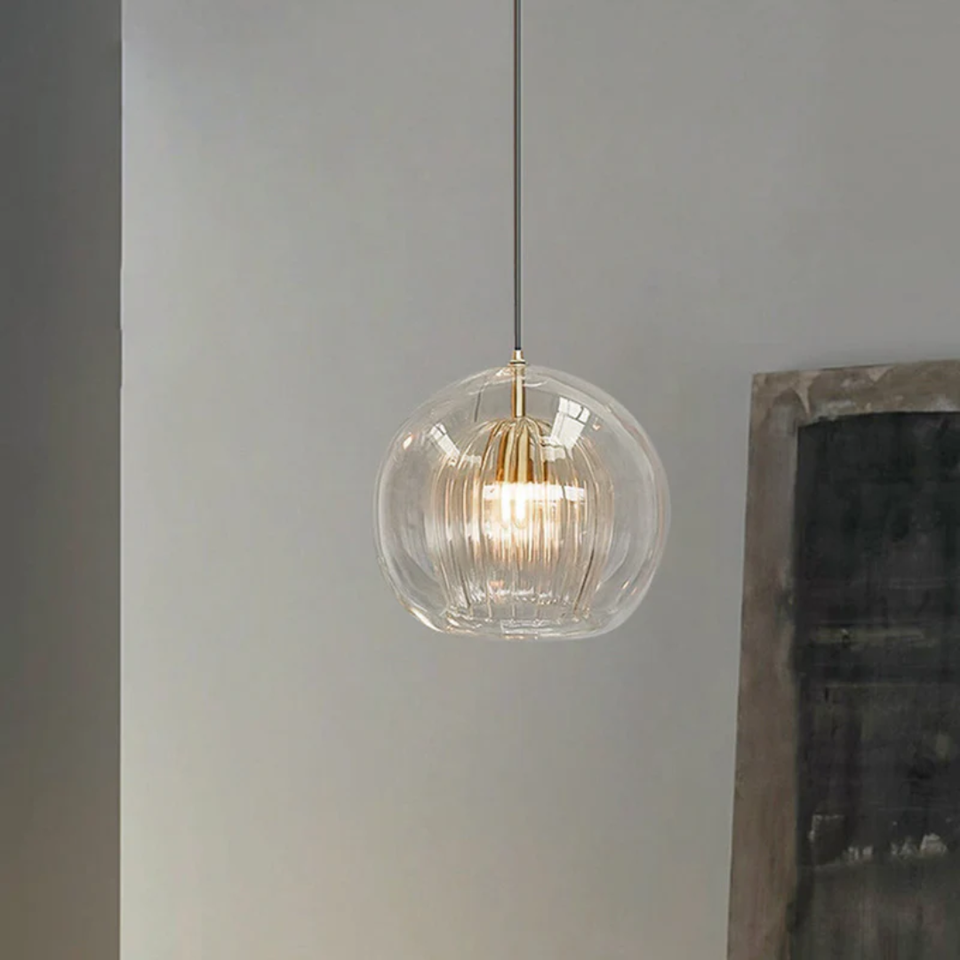 Modern decor accent: Aurora Sphere spherical LED pendant with adjustable height.
