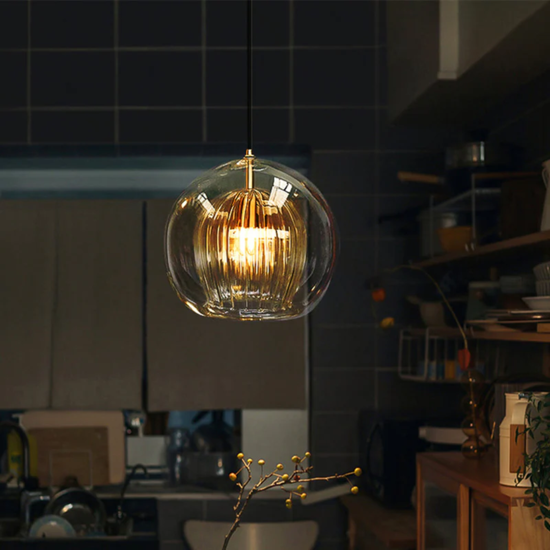 Indoor lighting solution: Aurora Sphere spherical LED pendant. Adjustable for any room.